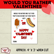 Load image into Gallery viewer, Valentine's Day Cards for Kids | Would You Rather Valentine's Cards for Kids | Kids Cards | Valentine's Day Printables | Digital Valentine's