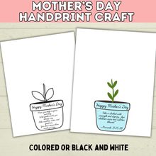 Load image into Gallery viewer, Mom Handprint Craft | Mother's Day Handprint Art | Handprint Art Craft | Handprint Flower | Flower Craft | Handprint Keepsake