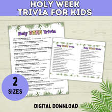 Load image into Gallery viewer, Holy Week | LDS Holy Week | Holy Week Kids Trivia | Holy Week Activity | Easter | Easter Activity | Easter Trivia | Easter Week