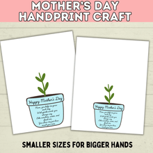 Load image into Gallery viewer, Mom Handprint Craft | Mother's Day Handprint Art | Handprint Art Craft | Handprint Flower | Flower Craft | Handprint Keepsake