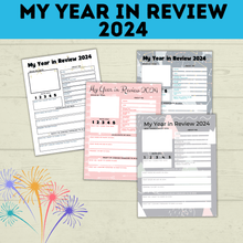 Load image into Gallery viewer, 2024 Time Capsule Sheets | New Year's Eve Printable | New Year's Eve Game | My Year in Review 2023 | PDF Download | Kids Questions
