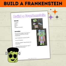 Load image into Gallery viewer, Frankenstein Craft for Kids | Halloween Craft | Halloween Activities | Halloween Printables | Build a Frankenstein | Monster Craft