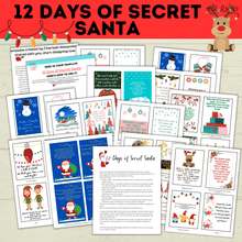 Load image into Gallery viewer, Christmas Gifts | 12 Days of Secret Santa for Kids | Christmas Games | Christmas Activities for Kids | Secret Santa | Christmas Cards |
