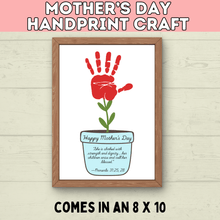 Load image into Gallery viewer, Mom Handprint Craft | Mother's Day Handprint Art | Handprint Art Craft | Handprint Flower | Flower Craft | Handprint Keepsake