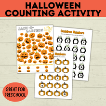 Load image into Gallery viewer, Halloween Counting Activity for Kids and Preschoolers | Counting for Preschoolers | Numbers | Math Worksheets | Math for Preschool