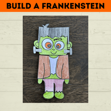 Load image into Gallery viewer, Frankenstein Craft for Kids | Halloween Craft | Halloween Activities | Halloween Printables | Build a Frankenstein | Monster Craft