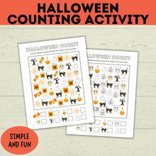 Load image into Gallery viewer, Halloween Counting Activity for Kids and Preschoolers | Counting for Preschoolers | Numbers | Math Worksheets | Math for Preschool