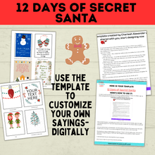 Load image into Gallery viewer, Christmas Gifts | 12 Days of Secret Santa for Kids | Christmas Games | Christmas Activities for Kids | Secret Santa | Christmas Cards |