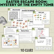 Load image into Gallery viewer, Bible Escape Room | Easter Escape Room | Mystery of the Empty Tomb Escape Room | Printable Escape Room | Easter Games | Escape Room for Kids