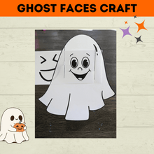 Load image into Gallery viewer, Ghost Craft | Ghost Faces Craft | Halloween Craft | Kids Craft | Craft Template | Ghost Activity | Halloween Printables for kids | Party