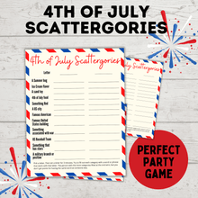 Load image into Gallery viewer, 4th of July Scattergories for Kids and Adults | Kids Games