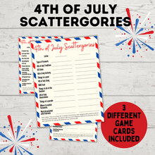Load image into Gallery viewer, 4th of July Scattergories for Kids and Adults | Kids Games