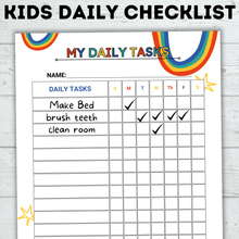 Load image into Gallery viewer, My Daily Task Sheets | Kids Checklist | Daily Routine Checklist | Bedtime Routine | Daily Chore Checklist | Weekly Checklist |