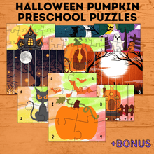 Load image into Gallery viewer, Pumpkin Halloween Puzzles for Preschoolers | Preschool Puzzles | Preschool Activities | Toddler Puzzles | Toddler Printable | Digital Puzzle