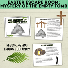 Load image into Gallery viewer, Bible Escape Room | Easter Escape Room | Mystery of the Empty Tomb Escape Room | Printable Escape Room | Easter Games | Escape Room for Kids
