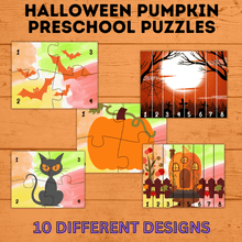 Load image into Gallery viewer, Pumpkin Halloween Puzzles for Preschoolers | Preschool Puzzles | Preschool Activities | Toddler Puzzles | Toddler Printable | Digital Puzzle