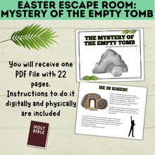 Load image into Gallery viewer, Bible Escape Room | Easter Escape Room | Mystery of the Empty Tomb Escape Room | Printable Escape Room | Easter Games | Escape Room for Kids