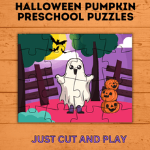 Load image into Gallery viewer, Pumpkin Halloween Puzzles for Preschoolers | Preschool Puzzles | Preschool Activities | Toddler Puzzles | Toddler Printable | Digital Puzzle