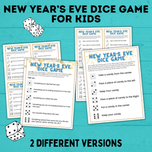 Load image into Gallery viewer, New Year's Eve Game for Kids and Family | New Year's Eve Dice Game | New Year's Eve questions | Kid's Games | Party Games | New Years