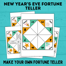 Load image into Gallery viewer, New Year's Eve Printable | New Year's Fortune Teller | Fortune Teller for Kids | Kids Activities | Printables | New Year's Eve Activities