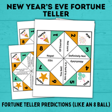 Load image into Gallery viewer, New Year's Eve Printable | New Year's Fortune Teller | Fortune Teller for Kids | Kids Activities | Printables | New Year's Eve Activities