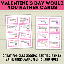 Load image into Gallery viewer, Would you rather for kids | Kids games | Valentine's day Games | Party Games | Classroom Games | Kids Activities | Kids Cards | PDF