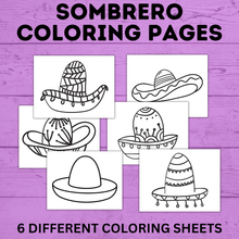 Load image into Gallery viewer, Sombrero Coloring Pages | Cinco De Mayo | Kids Coloring Pages