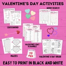 Load image into Gallery viewer, Valentine's Day Party and Activity Pack | Kids Activities | Kids Printables | Classroom Party Games | Kids Games | Valentine's Day Games