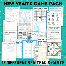 Load image into Gallery viewer, New Year's Eve Game Pack for the Whole Family | New Year's Games | Kids Games | Family Games | New Year's Eve Pictionary | Games for Kids