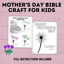 Load image into Gallery viewer, Mother's Day Craft for Kids | Bible Craft | Mother's Day Bible Craft for Kids | Kids Crafts | Toddler Crafts | Kids Printables | Mother's