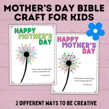 Load image into Gallery viewer, Mother's Day Craft for Kids | Bible Craft | Mother's Day Bible Craft for Kids | Kids Crafts | Toddler Crafts | Kids Printables | Mother's