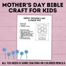 Load image into Gallery viewer, Mother's Day Craft for Kids | Bible Craft | Mother's Day Bible Craft for Kids | Kids Crafts | Toddler Crafts | Kids Printables | Mother's