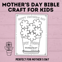 Load image into Gallery viewer, Mother's Day Craft for Kids | Bible Craft | Mother's Day Bible Craft for Kids | Kids Crafts | Toddler Crafts | Kids Printables | Mother's