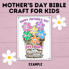 Load image into Gallery viewer, Mother's Day Craft for Kids | Bible Craft | Mother's Day Bible Craft for Kids | Kids Crafts | Toddler Crafts | Kids Printables | Mother's