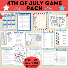 Load image into Gallery viewer, 4th of July Games Pack | 4th of July Bundle | 4th of July Party Games Pack | Kids Games | Family Games | 4th of July Printables