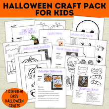 Load image into Gallery viewer, Halloween Craft Pack for Kids | Halloween Crafts | Skeleton Craft | Pumpkin Craft | Surprise Craft | Classroom Craft | Ghost Craft | PDF
