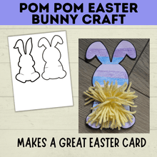 Load image into Gallery viewer, Easter Crafts | Easter Bunny Crafts | Pom Pom Easter Bunny | Kids Easter Crafts | Easter Printables | Easter Activities | Kids Crafts