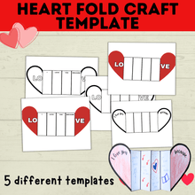 Load image into Gallery viewer, Heart Craft | Valentine's Day Craft | Folding Heart Craft | Kids Crafts | Party Crafts | Love Craft | I love you Craft for Kids | Printable