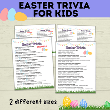Load image into Gallery viewer, Easter Trivia for Kids | Kid's Trivia | Easter Printables | Easter Games | Kids Games | Classroom Games | Party Games | PDF download
