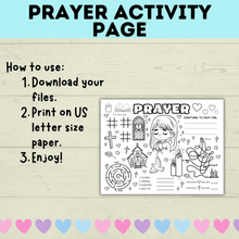Load image into Gallery viewer, Prayer Activity Page for Kids | Sunday School Activity Page | Teach kids to Pray | Prayer Activities | Prayer Craft | Kids Crafts | Digital