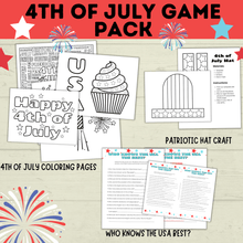 Load image into Gallery viewer, 4th of July Games Pack | 4th of July Bundle | 4th of July Party Games Pack | Kids Games | Family Games | 4th of July Printables