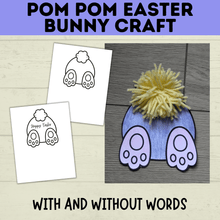 Load image into Gallery viewer, Easter Crafts | Easter Bunny Crafts | Pom Pom Easter Bunny | Kids Easter Crafts | Easter Printables | Easter Activities | Kids Crafts