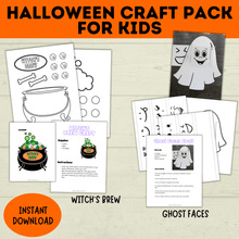 Load image into Gallery viewer, Halloween Craft Pack for Kids | Halloween Crafts | Skeleton Craft | Pumpkin Craft | Surprise Craft | Classroom Craft | Ghost Craft | PDF