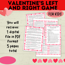 Load image into Gallery viewer, Left and Right Game | Valentine's Day Games | Gift Passing Game | Game for Kids | Classroom Games | Valentine's Day Printable