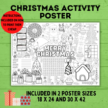 Load image into Gallery viewer, Christmas Activity Page and Coloring Poster | Poster for Kids | Christmas Activity | Christmas Poster | Christmas Printable | Christmas