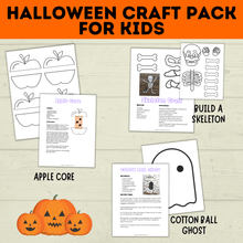 Load image into Gallery viewer, Halloween Craft Pack for Kids | Halloween Crafts | Skeleton Craft | Pumpkin Craft | Surprise Craft | Classroom Craft | Ghost Craft | PDF