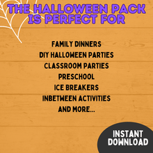 Load image into Gallery viewer, Halloween Activity Pack for Kids | Halloween Games | Halloween Activities | Kids Games | Party Games | Halloween Party | Printable Pack