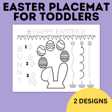 Load image into Gallery viewer, Easter Toddler Placemat | Coloring and Activity Sheet for Toddlers and Preschoolers