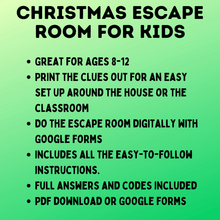 Load image into Gallery viewer, Christmas Game | Christmas Escape Room for Kids | Kids Games