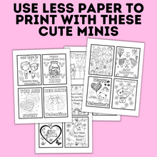 Load image into Gallery viewer, Valentine's Mini Coloring Pages for Kids